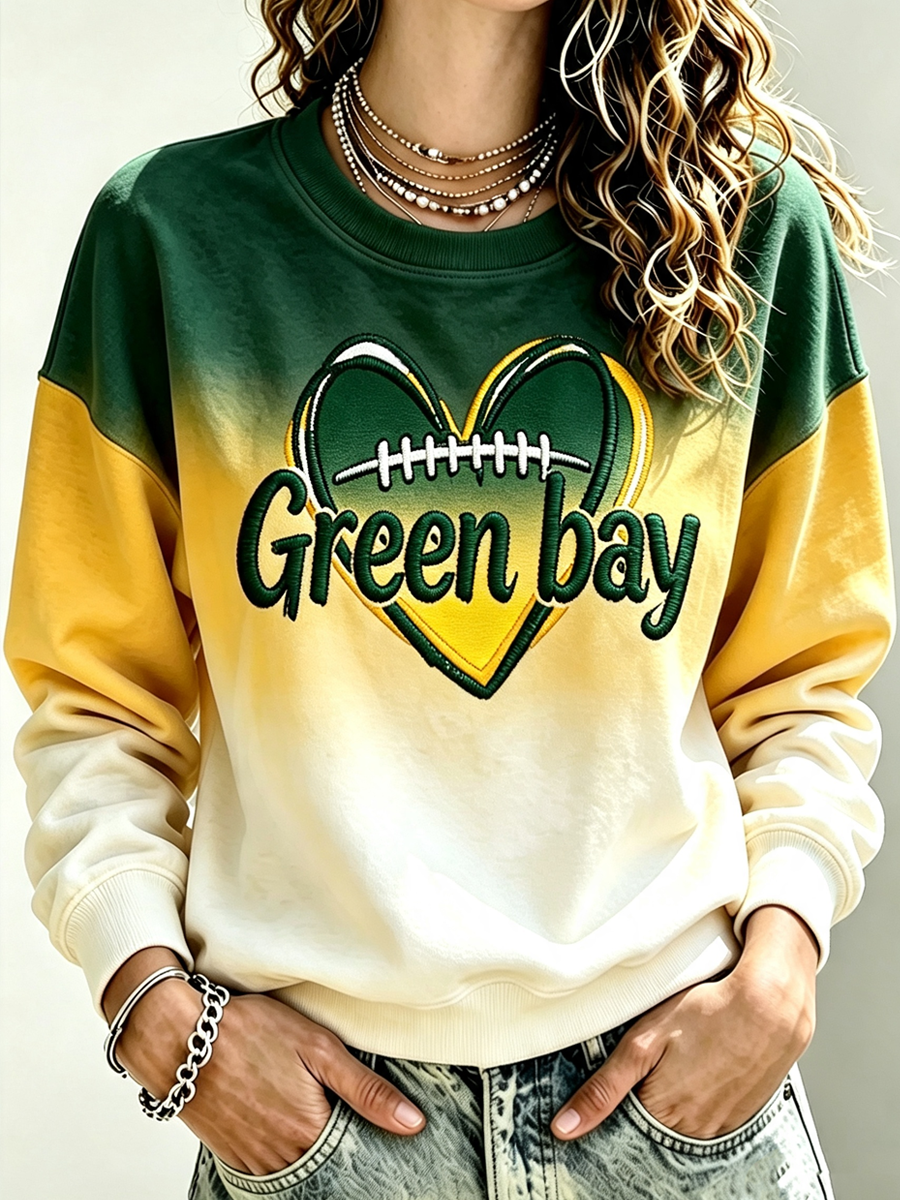 Women's Football Printed Casual Sweatshirt
