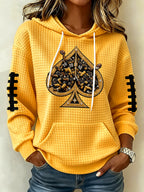 Women'S Football Print Hooded Sweatshirt
