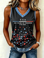 250Th Anniversary Embroidered Printed V-Neck Tank Top In The United States