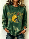 Women's Football Printed Casual Sweatshirt