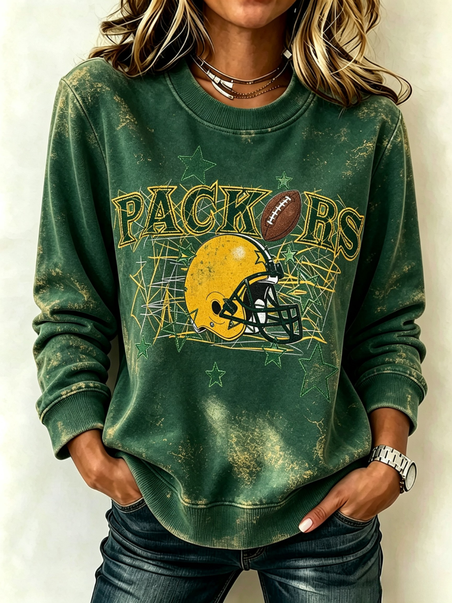 Women's Football Printed Casual Sweatshirt
