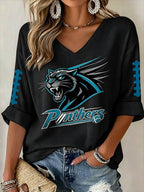 Women's Go Football Waffle Top