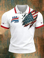 Unisex Casual 250Th Anniversary Celebration Short Sleeved Polo Shirt