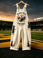 Women's Football Fans Print Patchwork Jumpsuit