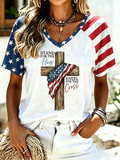 Women's casual retro Patriot T-shirt