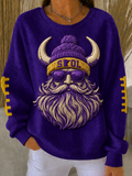 Women'S Football Fans Print Casual Sweatshirt
