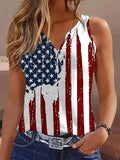Women's Distressed USA Flag Patriotic Sleeveless Tank Top