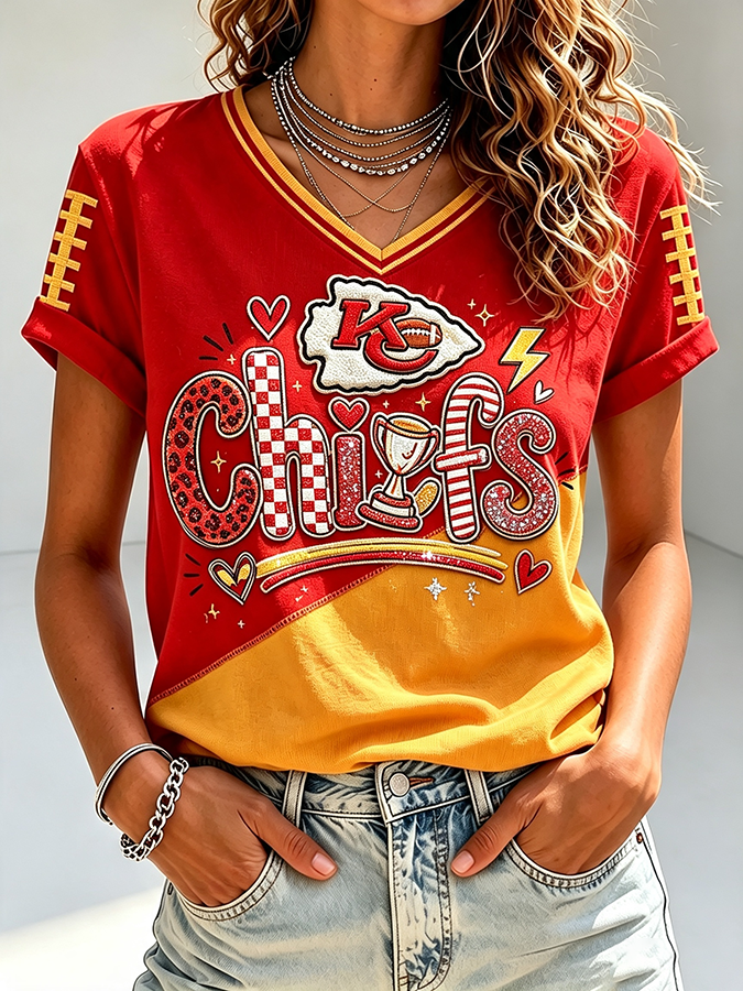 Women'S Retro Rugby Printed Casual T-Shirt