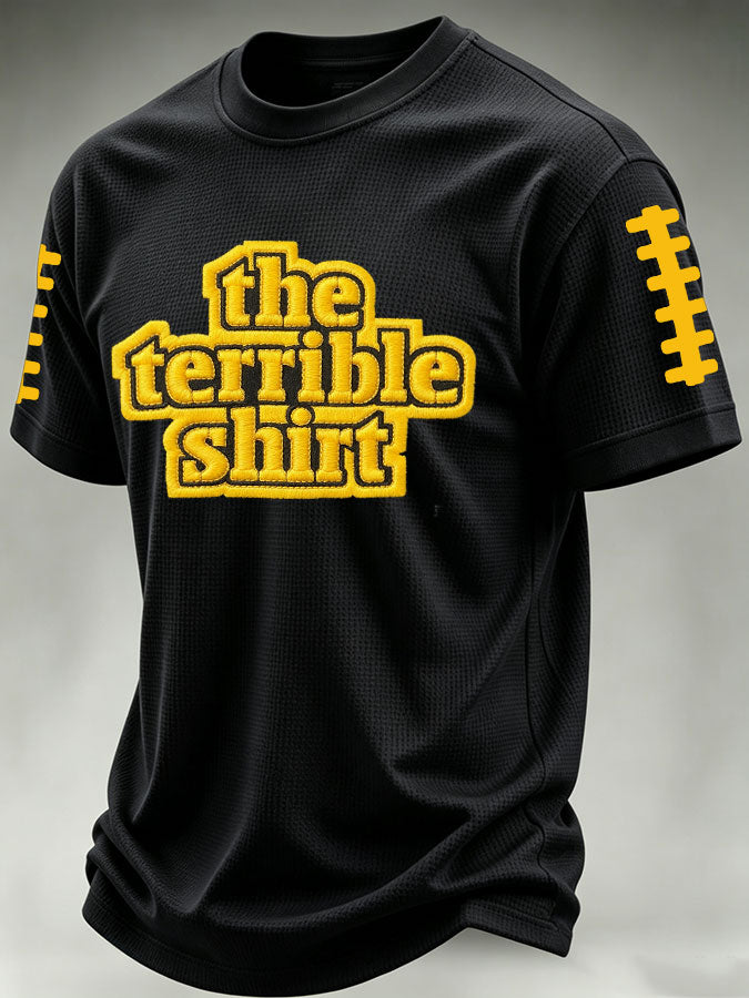 Men'S Football Print Waffle T-Shirt