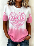 Women'S Breast Cancer Publicity Print Art Short Sleeve