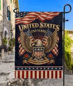 USA 250Th Anniversary 1776–2026 House Flag – Patriotic Eagle & Roses