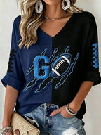 Women's Go Football Waffle Top