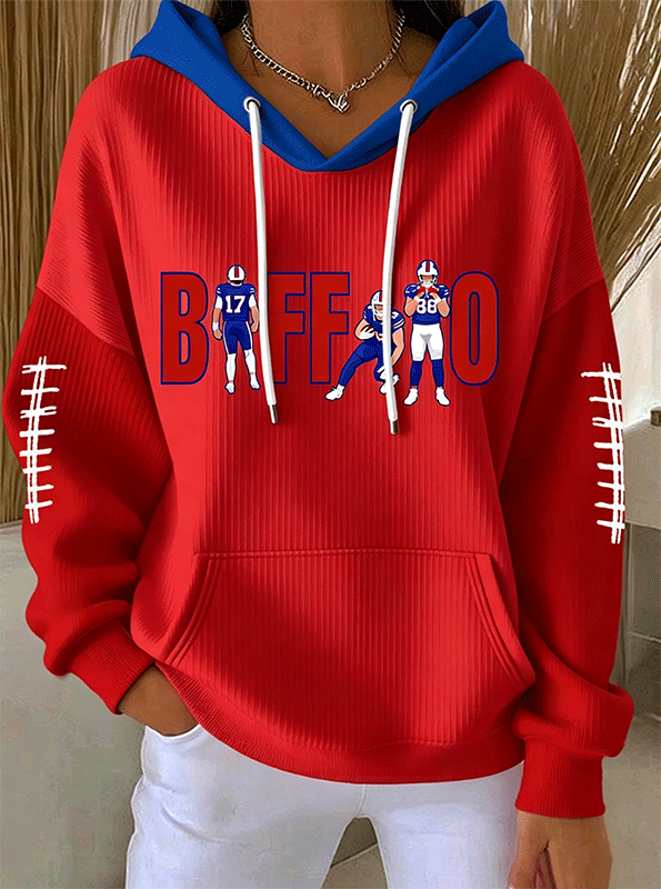 Women'S Football Casual Printed Hoodie