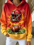 Women'S Football Print Casual Sweatshirt