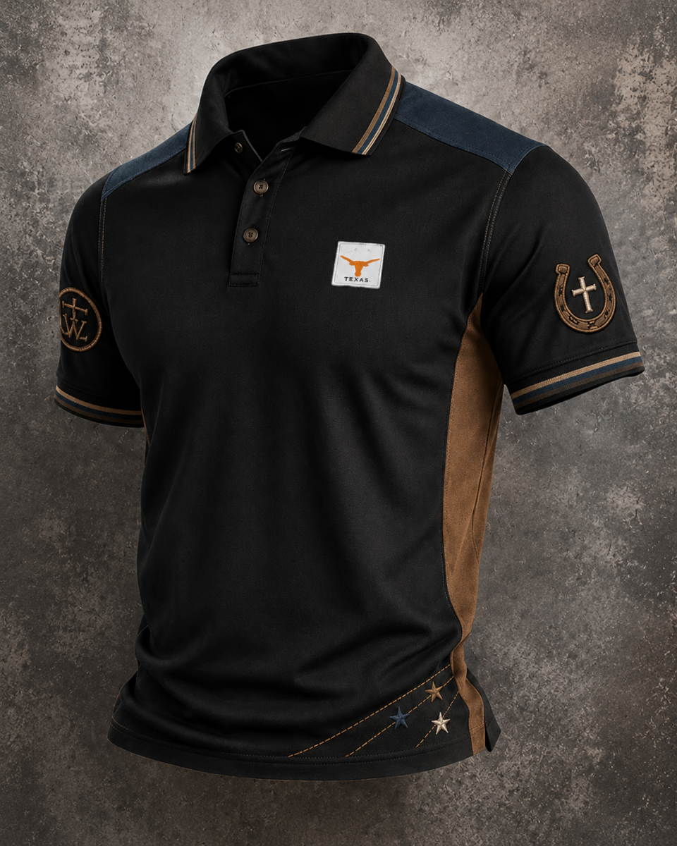 Men's Retro Western Faith Print POLO