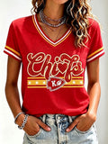 Women's Football Printed Casual Sweatshirt