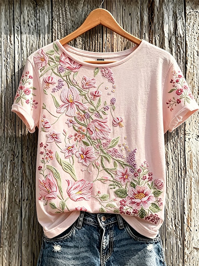 Women'S Breast Cancer Awareness Month Pink Printed Round Neck T-Shirt