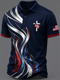 Men'S Faith Print Casual Polo Shirt