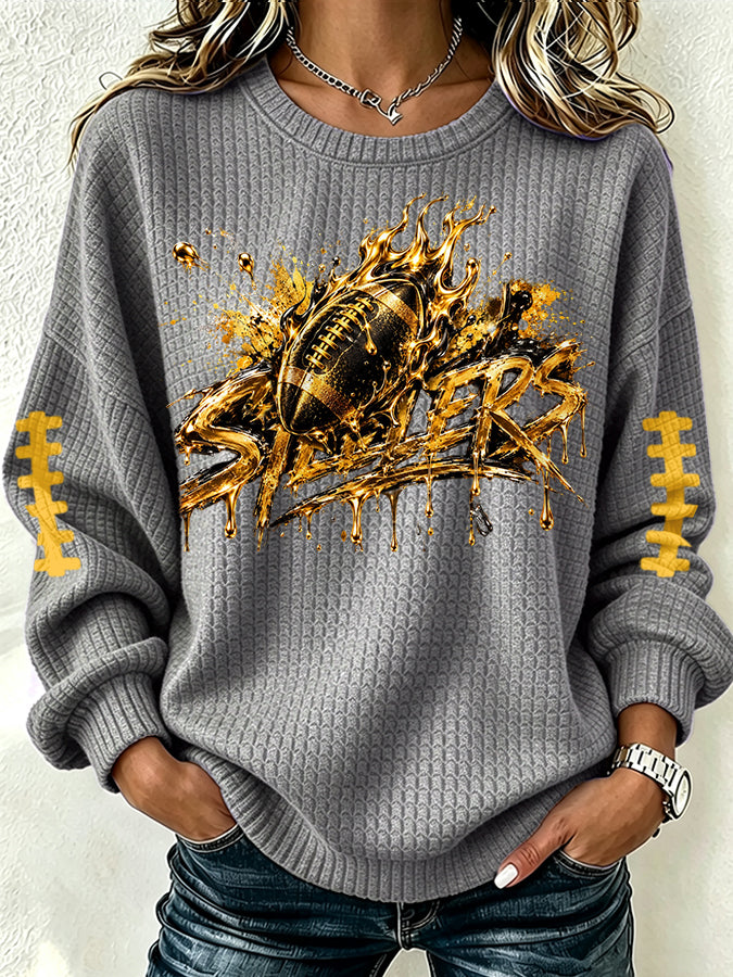 Women'S Football Printed Round Neck Sports Shirt