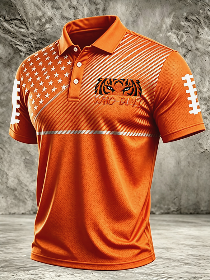 Men'S Football Printed Polo Shirts