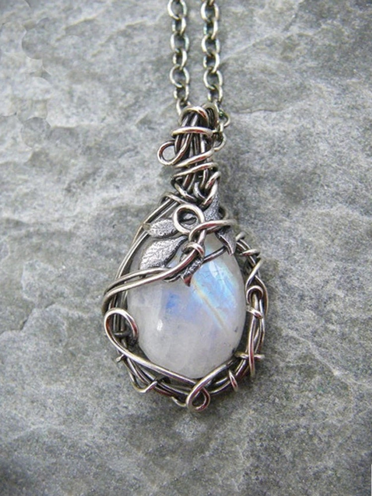 Vintage Bohemian Style Design Alloy Gemstone Pendant