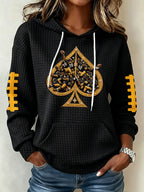 Women'S Football Print Hooded Sweatshirt