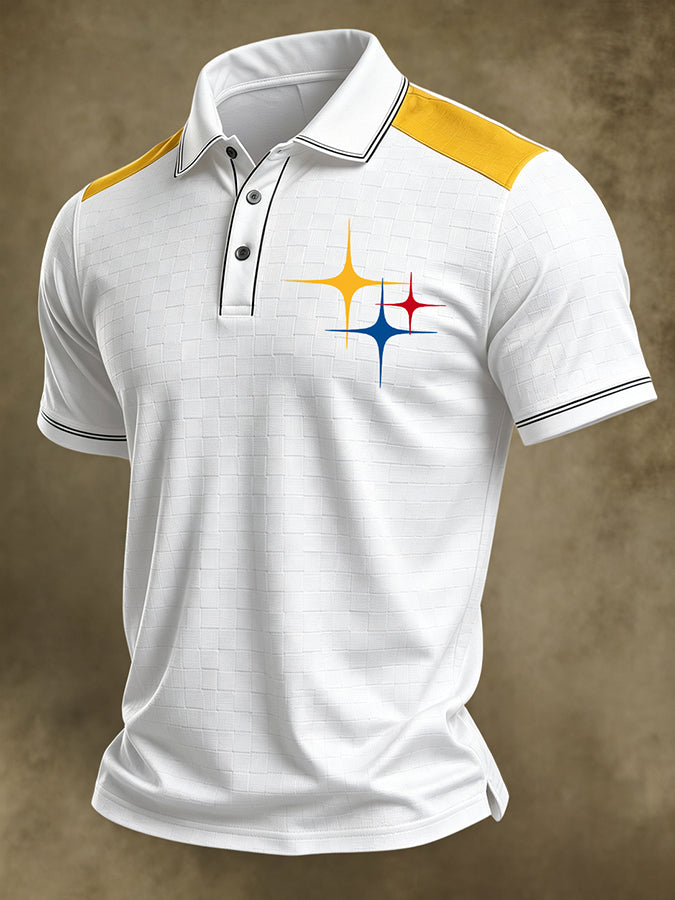 Men'S Football Print Polo Shirt