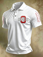 Men'S Retro Rugby Collar Polo T-Shirt