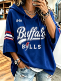 Women'S Retro Soccer Printed Hoodie