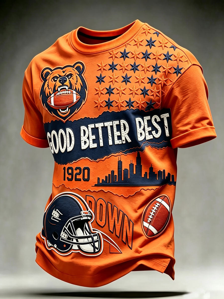 Men'S Football Fan  Print Casual T-Shirt