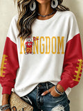 Women'S Football Print Casual Sweatshirt