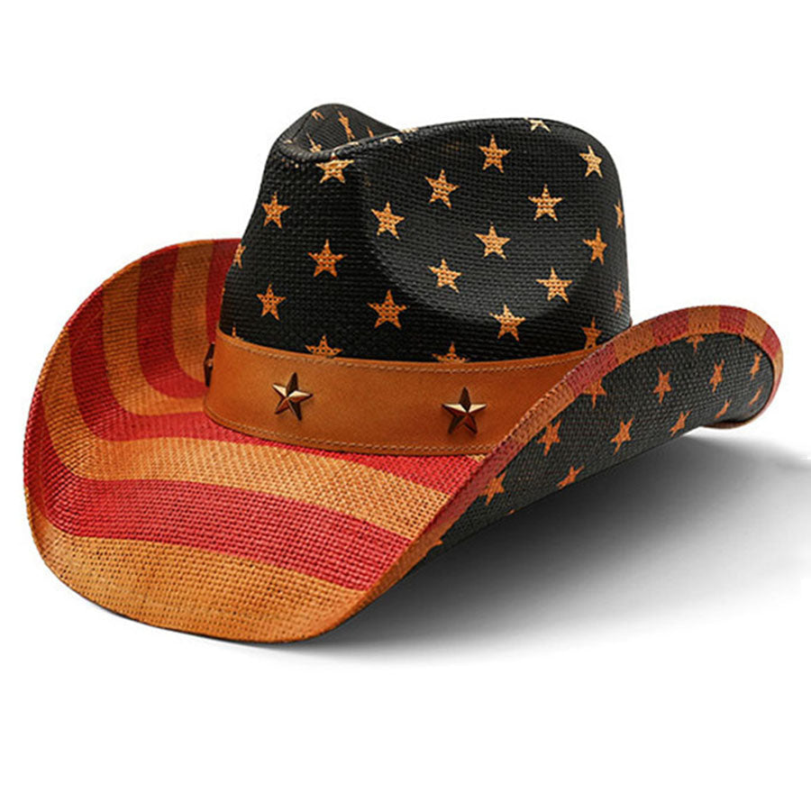 Unisex Independence Day, American Flag Celebration, Commemoration Of Western Cowboy Big Brimmed Hat
