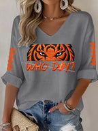 Women'S Football  Print Waffle  Top