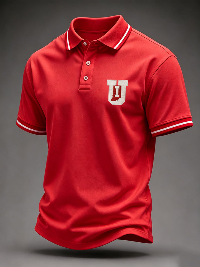 Men'S Football Printed Casual Polo Shirt