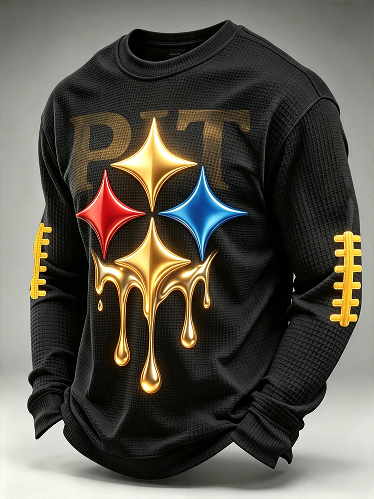 Men'S Football Printed Waffle T-Shirt