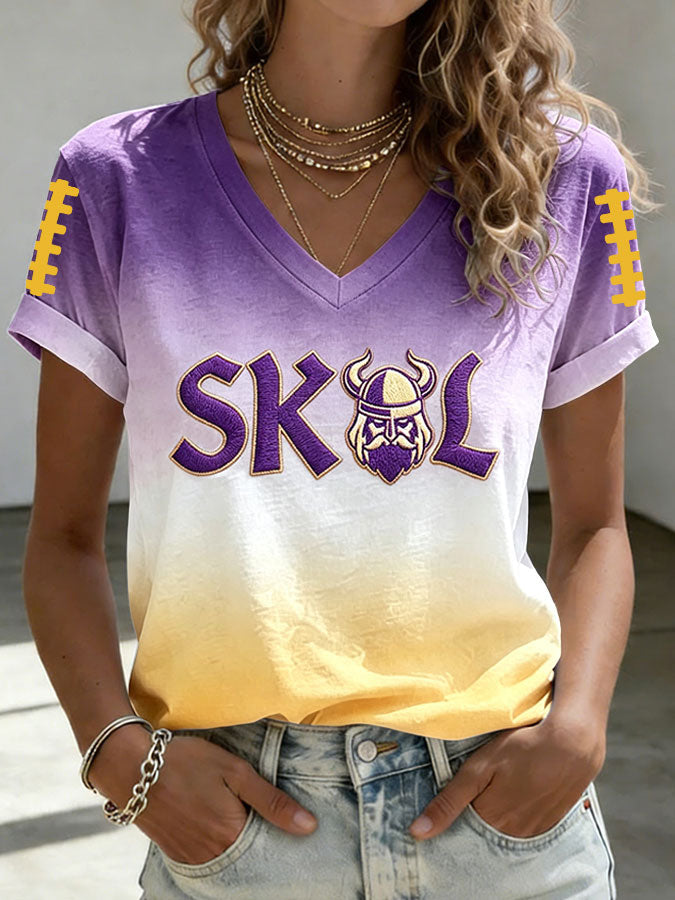 Women'S Football Print Short-Sleeve T-Shirt