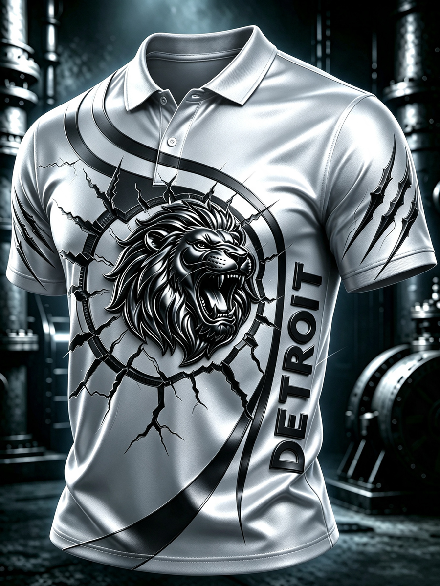 Men'S Football Fan Printed Polo Shirt