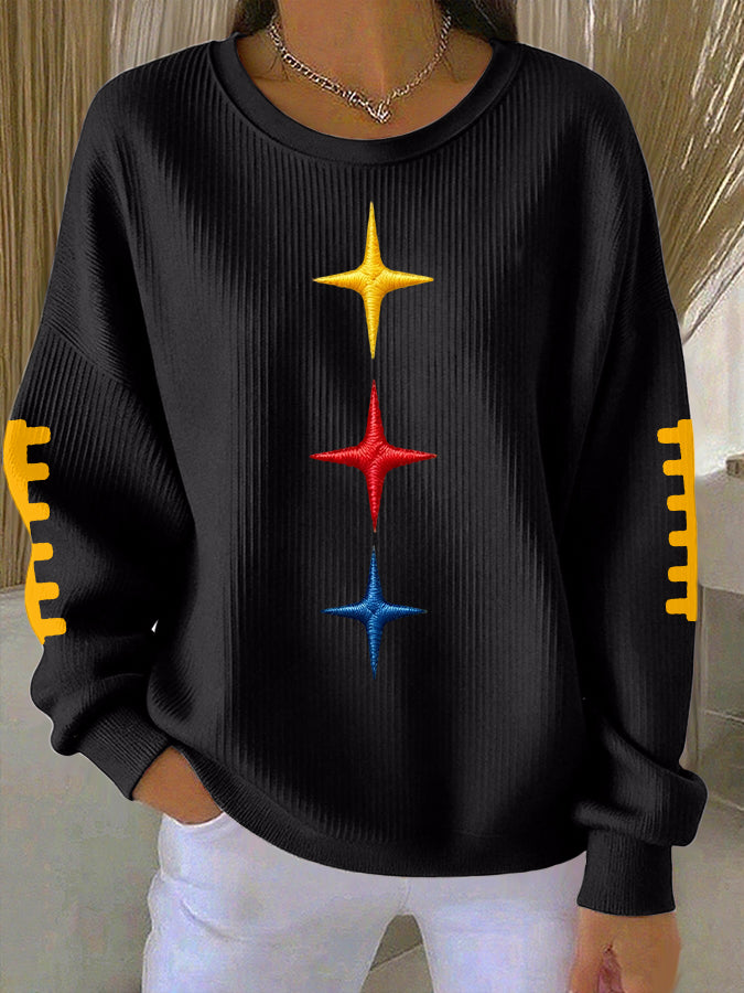 Women'S Football Print Casual Sweatshirt