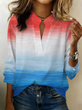 Women'S Gradient Printed Casual Top
