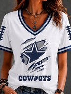 Women'S Retro Rugby Eagle Printed Casual T-Shirt