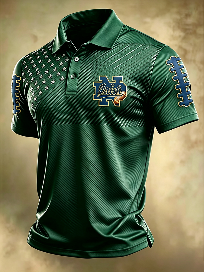 Men'S Retro Rugby Collar Polo T-Shirt