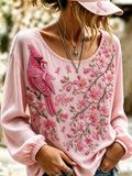 Women's Breast Cancer Print Casual Cotton-Linen Shirt