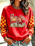 Women's Football Printed Casual Sweatshirt