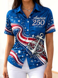 Ladies' Casual American 250Th Anniversary Celebration Short Sleeved Shirt