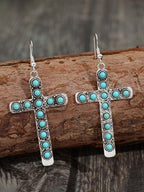 Female Turquoise Cross Earrings