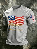 Men'S America Flag Print T Shirt