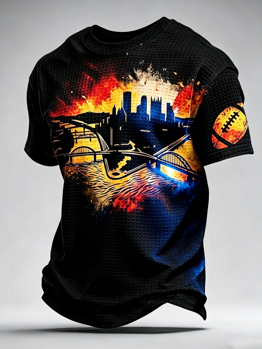 Men'S Football Fan Waffle T-Shirt