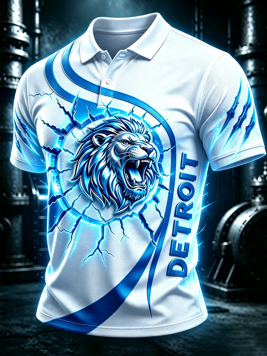 Men'S Football Fan Printed Polo Shirt