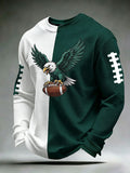 Men's Eagles Football Fan Round Neck Waffle Hoodie