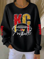 Women'S Football Print Casual Sweatshirt
